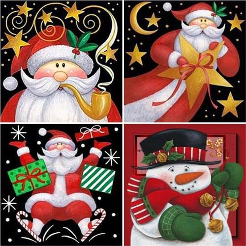 DIY 5D Diamond Painting Full Square Drill Cartoon Santa Claus Diamond Embroidery Cross Stitch Mosaic Christmas Gift Home Decor