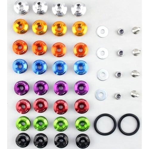 Car Styling Black Red Aluminum Heavy Duty JDM Quick Release Fasteners Car Bumper Fender Trunk Hatch Lid Aluminum Fastener Kit