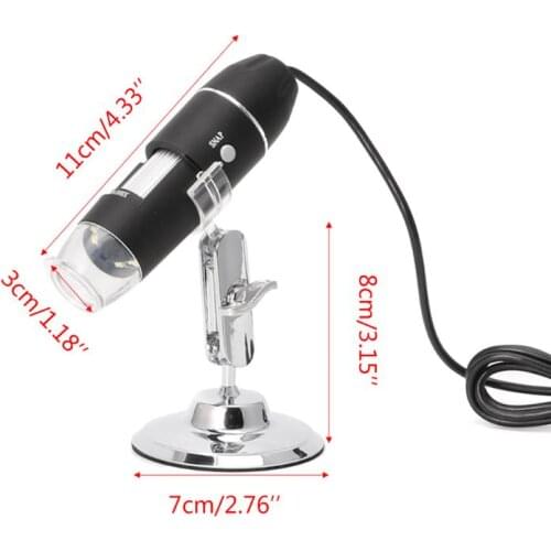 1600X USB Digital Microscope Camera Endoscope 8LED Magnifier with Hold Stand K3KA
