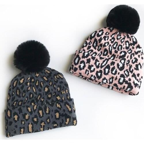 Baby Girl Boy Leopard Hats 2021 New Fashion Toddler Kids Autumn Winter Head Accessories Mommy And Me Family Cute Beanie Caps