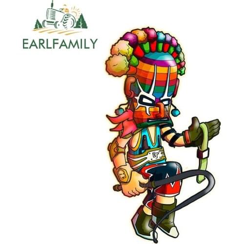 EARLFAMILY 13cm x 9.9cm for Hawaii Tiki Windshield Car Sticker Fine Camper Air Conditioner Surfboard Auto Personality Decoration