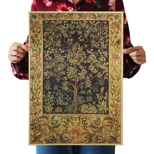 Art Retro Poster Life Tree Vintage Movie Anime Poster Kraft Paper Bar Cafe Decor Room Decoration Painting Wall Stickers