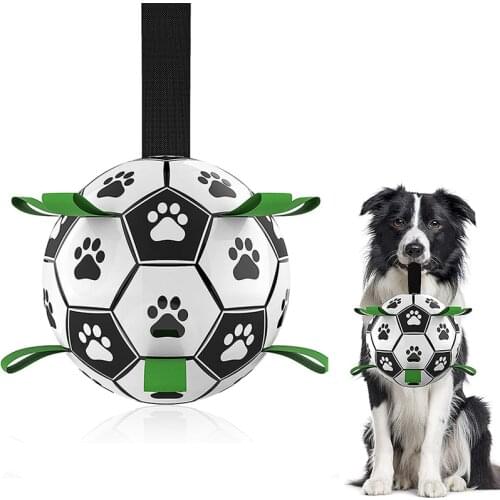 Dog Toy Lovely Paw Football Toys For Puppy large Dogs Outdoor training Interactive Pet Bite Chew Ball toys Soccer with Inflator