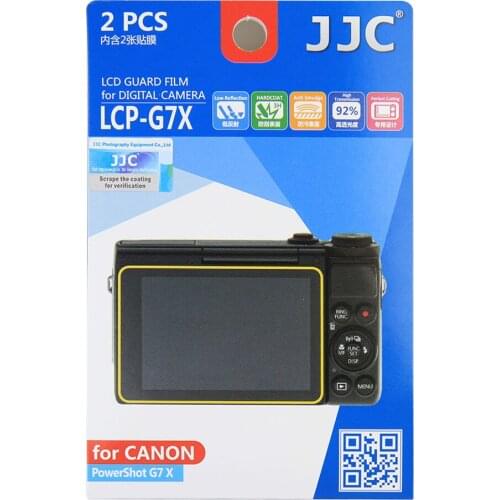 JJC LCP-G7X LCD Guard Film Screen Protector (2 Kits) for Canon Powershot G1X Mark III,5X, G7X, G9X, G7X Mark II,EOS M100,EOS M6