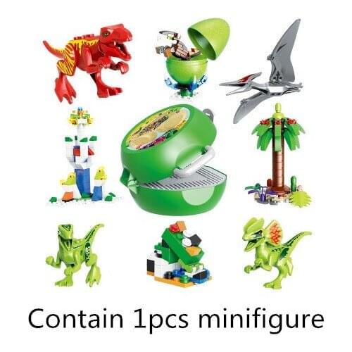 DIY Receive box Building Block bricks Dinosaur pterosaur Indomirus T-Rex Triceratops Brick baby toys children gift