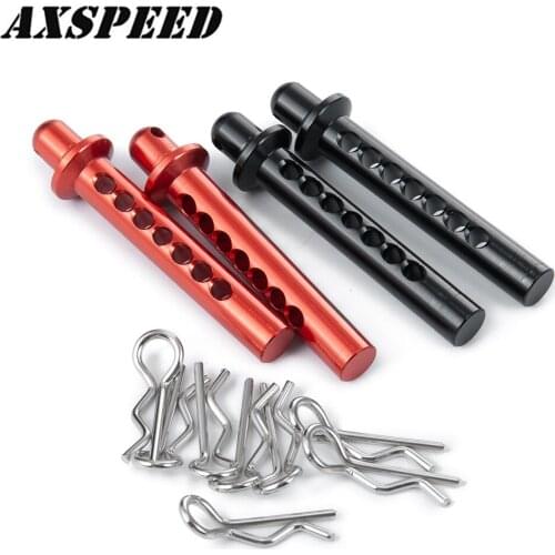 AXSPEED 2PCS RC Car Front Body Posts Mount with Clip Aluminum Alloy Car Shell Column for 1/10 RC Crawler Axial SCX10II 90046