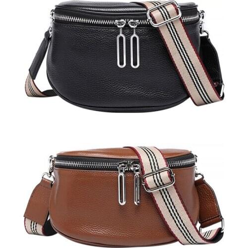 Fashion Waist Bag New Belt Bag Women Waist Pack Cowhide Leather Chest Bag Messenger Bag