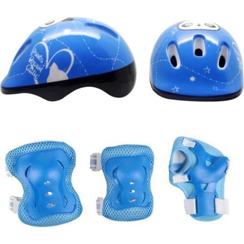 Mounchain 7pcs/set Kid Roller Skating Bicycle Helmet Knee Wrist Guard Elbow Pad Set for Cycling Sports Protective Guard Gear