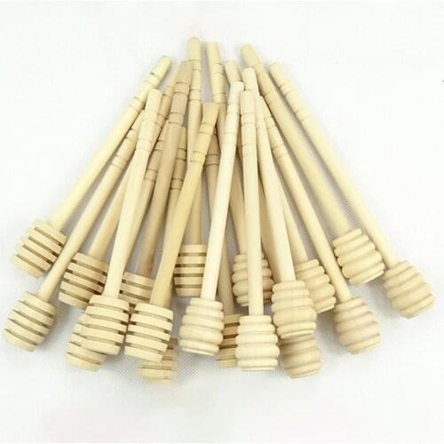6 pcs Practical Long Handle Wood Honey Spoon Mixing Stick Dipper For Honey Jar Supplies Kitchen Tools
