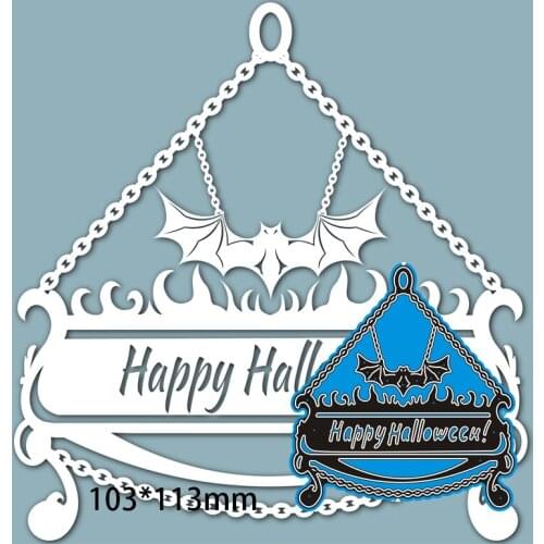 Metal Cutting Dies APPY HALLOWEEN New for decor card DIY Scrapbooking stencil Paper Album template Dies 103*113mm H