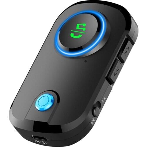 New Bluetooth 5.0 o Transmitter Receiver 3.5mm AUX Jack USB Music Wireless Adapter for Car PC TV Headphones