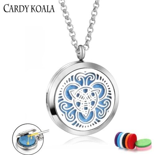 Hollow garland beautiful stainless steel fashion perfume pendant aromatherapy essential oil couple necklace