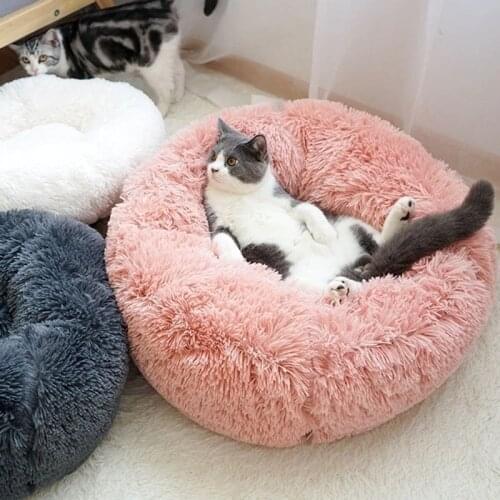 Keep Warm and Comfortable Pet Bed Cat and Dog Nest Deep Sleep Circular Nest for Puppy Dog Chihuahua Soft Dog House Velvet Mats