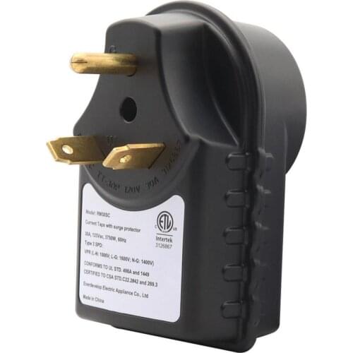 RV Surge Adapter Higher Conductivity Multiple Use Surge Protector 30A/125V Compatible With Most RV Campers Trailers And Vehicles