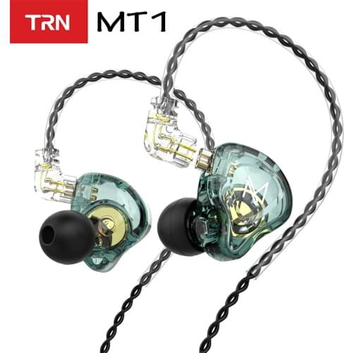 TRN MT1 1DD HiFi Bass Metal Monitor Dynamic Headset 2 Pin Earbud Running Sport In-ear Earphone