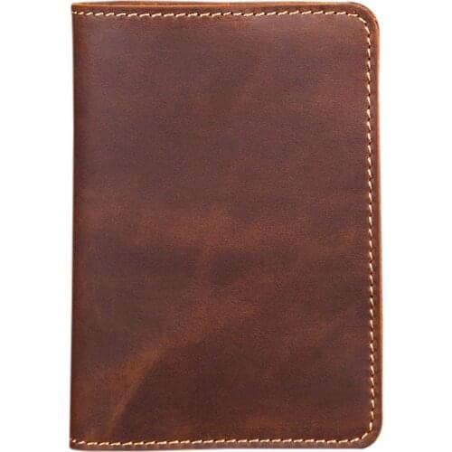 Genuine Leather Passport Holder Vintage Men Passport Case Handmade Covers for Passports Travel Document Organizer Passaporte