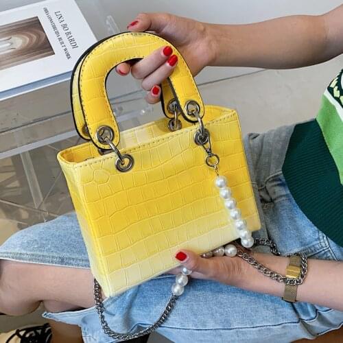 Dress Crossbody Bag For Women 2021 Womens Totes Bags Vintage Dress Handbag Pearl Ladies Shoulder Bag Candy Color Messenger Bag