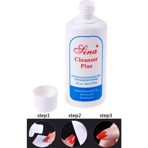 60ml Nail Art Acrylic UV Gel Polish Remover Tips Clean Excess liquid Enhance Shine Effect Sticky Curing Cleanser Plus Manicure