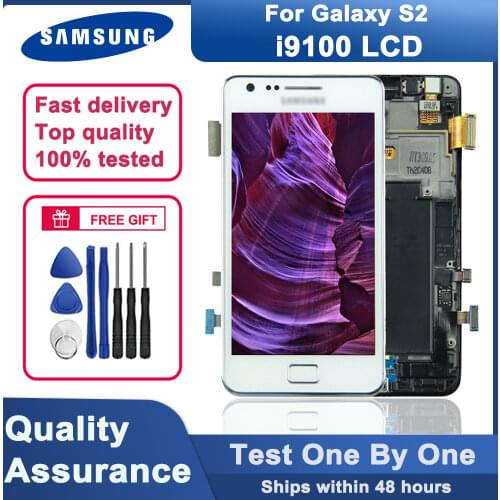 Original/100% tested Super AMOLED 4.3" S2 i9100 LCD screen for Samsung Galaxy S2 i9100 i9105 LCD touch screen digitizer assembly