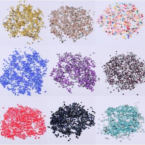 ZOTOONE 2-6mm 1000Pcs Rhinestones Crystal Clear AB Non Hotfix Flatback Nail Rhinestoens For Clothes Nails 3D Nail Art Decoration