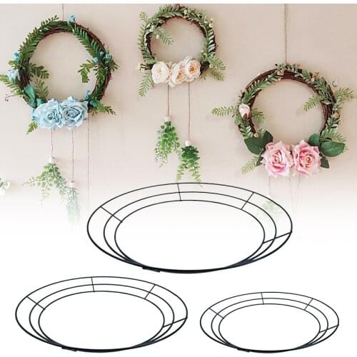 1pc 12''/14''/16'' Floral Metal Wire Wreath Frame Form er For Christmas