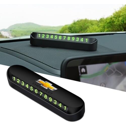 1Pcs ABS Car Luminous Hidden Car Temporary Parking Card For Chevrolet Equinox Silverado Trailblazer Bolt Spark Tahoe Z71 Aveo