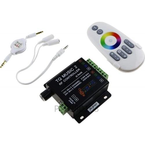 1 pcs DC12-24V 18A RGB Music 2 Controller RF Remote Intelligent Sonic Sensitivity Led Backlight Remote for Led Strip