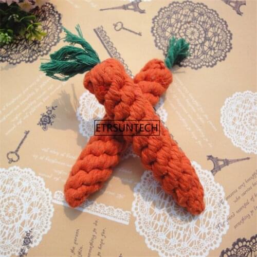 100pcs Cute Pet Dog Cat Plush Dog Toys Funny Cotton Chew Molar Toy Fit for Carrot