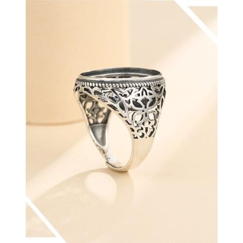 17*22mm 925 STERLING SILVER Semi Mount Bases Blanks base blank Pad ring Setting jewelry findings (without stone) A5416