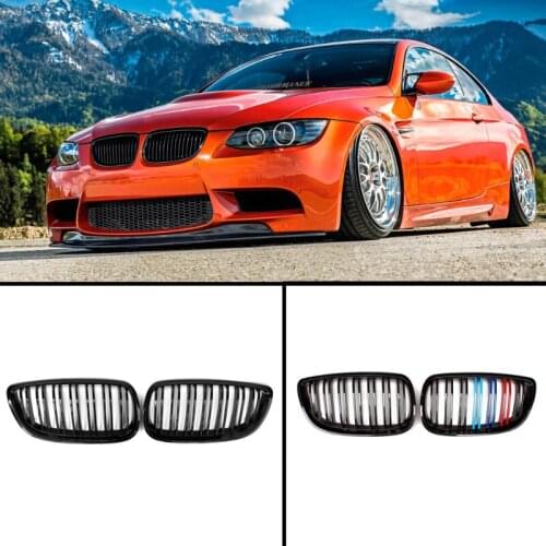 2-Slats Front Grill Kidney Grille for BMW 3 Series E92 COUPE E93 Convertible E90 M3 pre-LCI 2006-2009