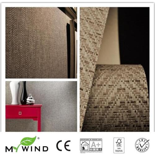 2019 MY WIND Grasscloth Luxury Natural Material Safety Innocuity 3D Paper Weave Design Wallpaper In Roll Home Decor