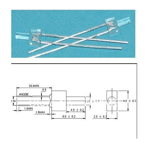 Free shipping clear 500pcs/lot, 2mm pure white LED, Tower leds