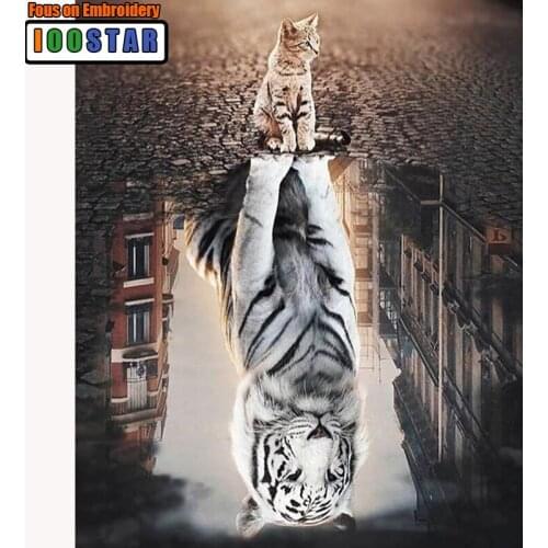 5d Full Square/Round diamond painting"cat and tiger patterns"Diamond Embroidery Cross Stitch Mosaic diamond picture Rhinestones