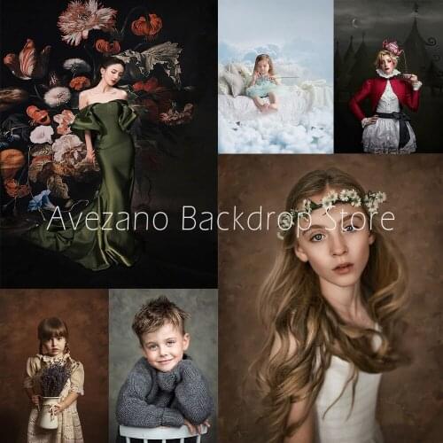 Avezano Children Portrait Flower Backdrop Solid Color Newborn Baby Photography Background Photo Studio Photozone Photocall Decor
