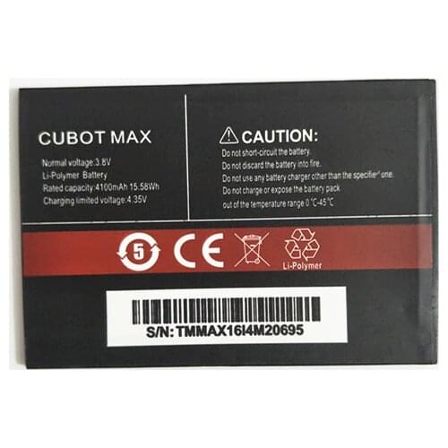 AZK New for CUBOT MAX Battery 4100mAh Replacement backup battery For CUBOT MAX Cell Phone In Stock