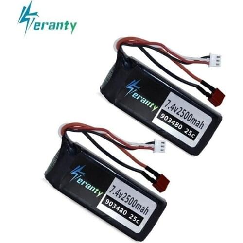 7.4v 2500mAh Lipo battery for Syma X8C X8W X8G X8 RC Quadcopter Spare Parts 903480 25c 7.4v Battery for 12428 12423 RC Cars 2pcs