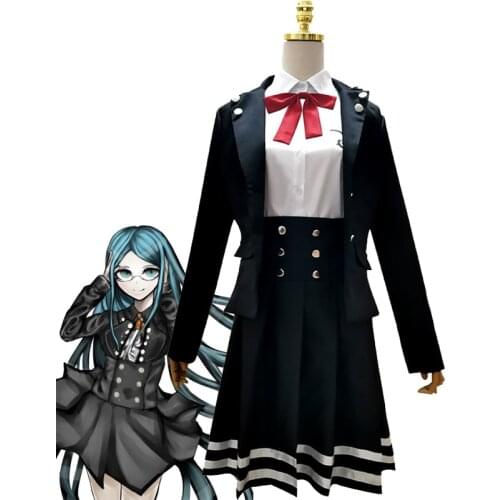 Anime Danganronpa V3 Shirogane Tsumugi Cosplay Costumes Disfraz Dangan Uniform Ronpa Wig For Women Men Girls Halloween Party