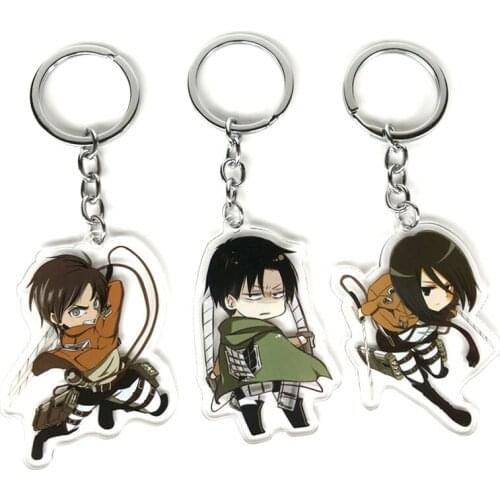 Attack on Titan Anime keychain Krista Lenz Rivaille Eren Armin Sasha Mantra Rubber strap/phone charms