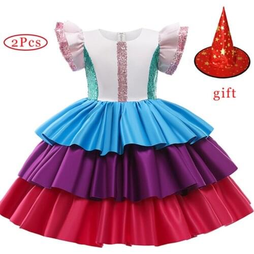 2021 Summer Christmas Children Fancy Cosplay Costume Kids Clothing Carnival Dresses For Girls Luxury Evening Dresses 3-10 Years