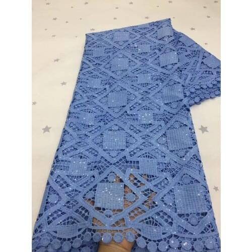 New Guipure Cord Lace Fabric 2021 African Mesh Lace Fabric With Sequins Nigerian French Water Soluble Cord Lace For Party Dress