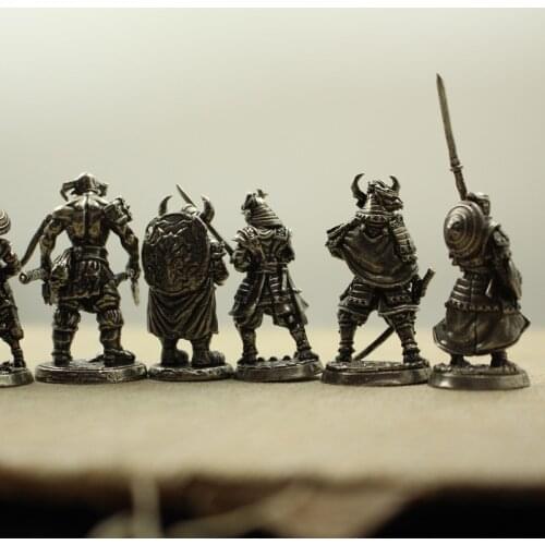 Copper Japanese Shogunate Samurai Figurines Miniatures Soldiers Model Statue Office Desktop Ornament Home Decoration Crafts