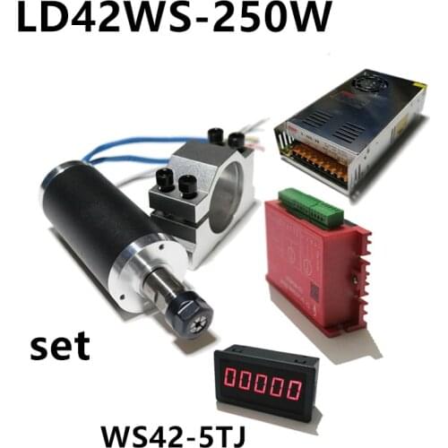 Mini Pocket Engraving Machine Spindle 250W High Speed Brushless Electric Spindle Tachometer Drilling Deburring Motor