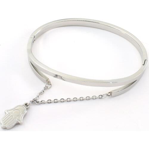 Fashion Stainless Steel Jewelry Simple Bangle Bracelet Silver Color Hot For Women Gift BEIZASBD