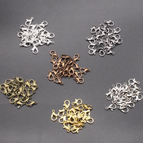 8 Colors Plated Fashion Jewelry Findings,Alloy Lobster Clasp Hooks for Necklace&Bracelet Chain DIY