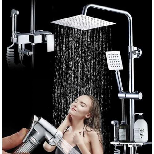 Shower Faucet Set Shower System Bathroom Hand Shower With Spray Gun Hotel Household Concealed Rain Shower Nozzle Bath Artifact