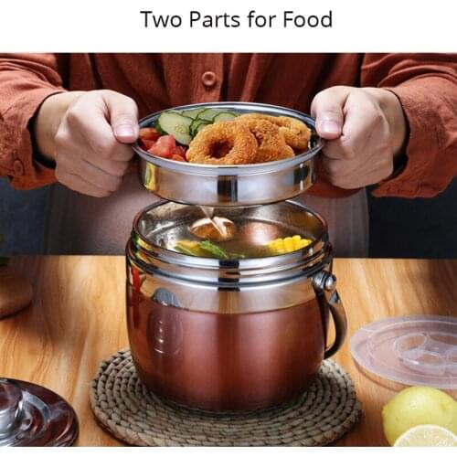 New 304 Vacuum Spill-proof Lunch Box Lunch Box Vacuum Insulation Stainless Steel Pan Double Stainless Steel Lunch Box