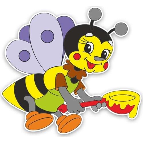 New Reflective Car Stickers Naughty Little Bee for Car Bumper Trunk Auto Motorcycle Uv Protection Car Decoration KK15*14cm