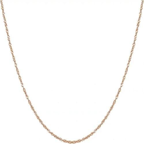 NYMPH Authentic Pure 18K Gold Necklace AU750 High-end Jewelry 45CM Water Wave Shape Pendant Gold Chain For Women Fine Jewelry