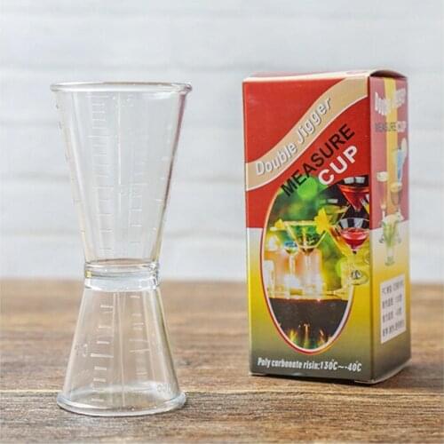 10pcs Useful Transparent PC Reain Bar Wine Cocktail Shaker Jigger Double Shot Drink Mixer Wine Pourers Measurer Cup Bar Tools