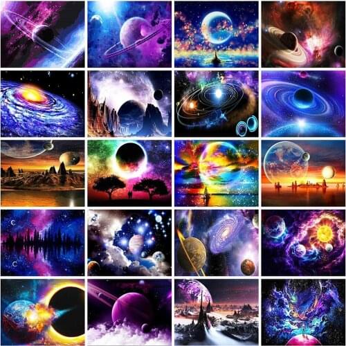 Full Square Diamond Painting Space 5D DIY Mosaic Diamond Embroidery Landscape Cross Stitch Kit Home Decor